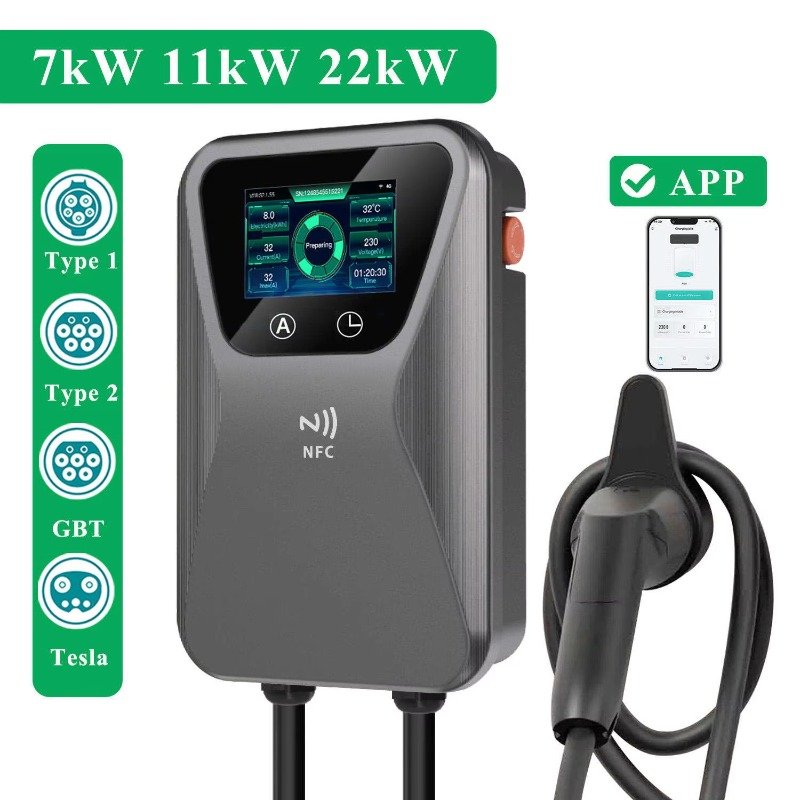 Cargador de Vehículos Eléctric - 22Kw Wallbox Type 2 Ocpp Rfid reseña y precio